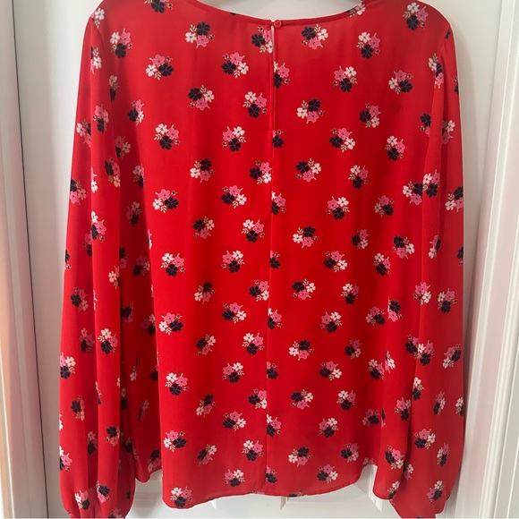 LOFT Red Floral Blouse - Picture 3 of 6